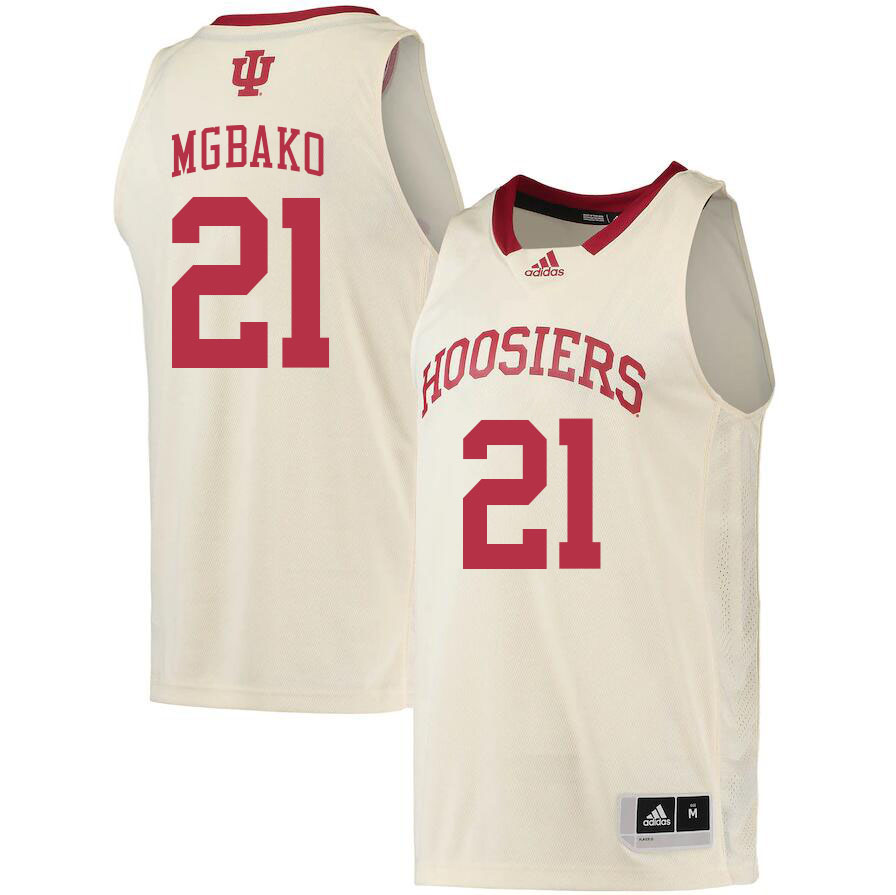 Men #21 Mackenzie Mgbako Indiana Hoosiers College Basketball Jerseys Stitched Sale-Cream